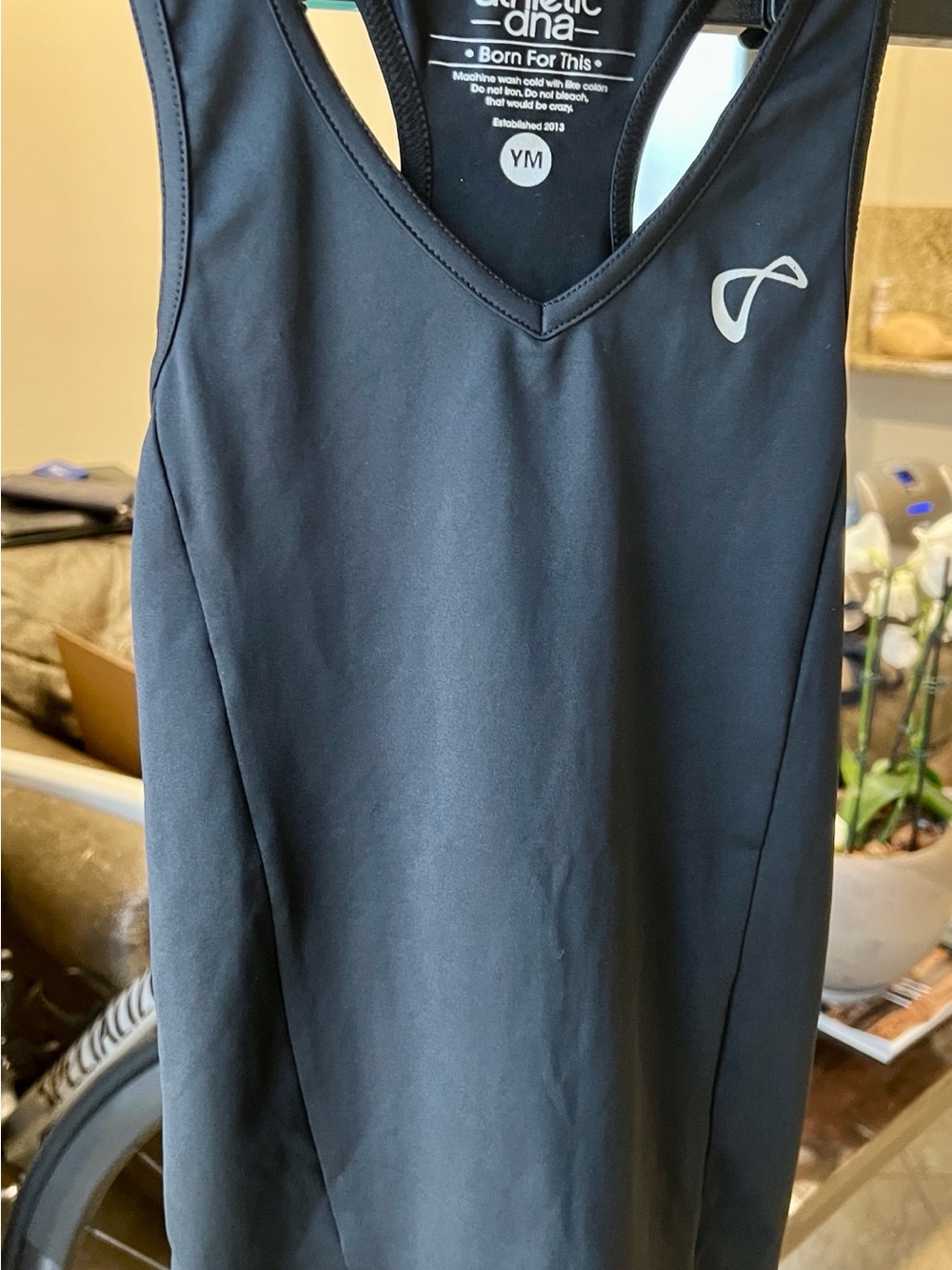 Athletic DNA Youth Medium Black Performance Tank Top Sleeveless Athletic Shirt